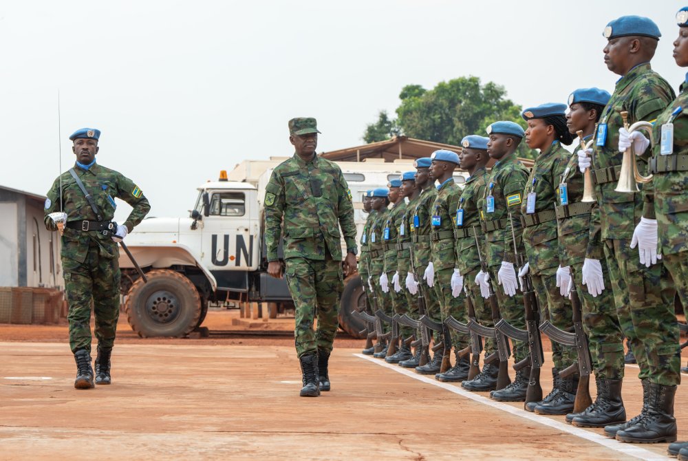 Maj. Gen. Vincent Nyakarundi visited Rwandan troops serving under the United Nations Multidimensional Integrated Stabilization Mission in the Central African Republic.