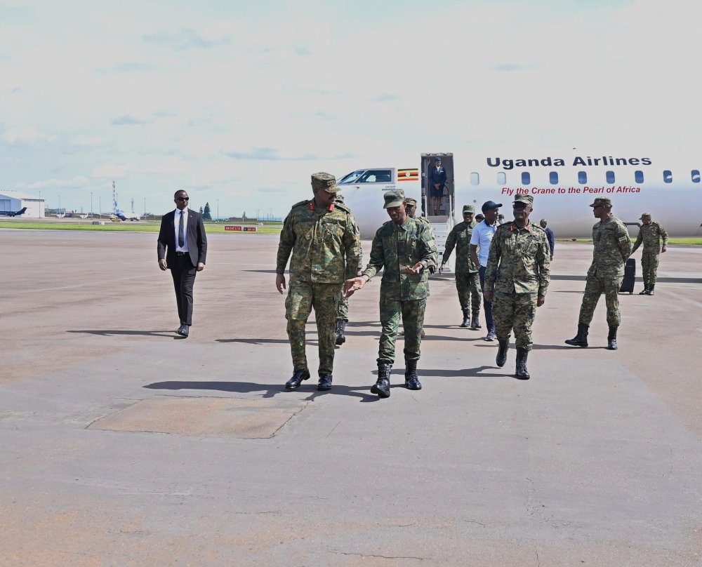 Gen Muhoozi landed at Kigali International Airport on the evening of Thursday, March 20.