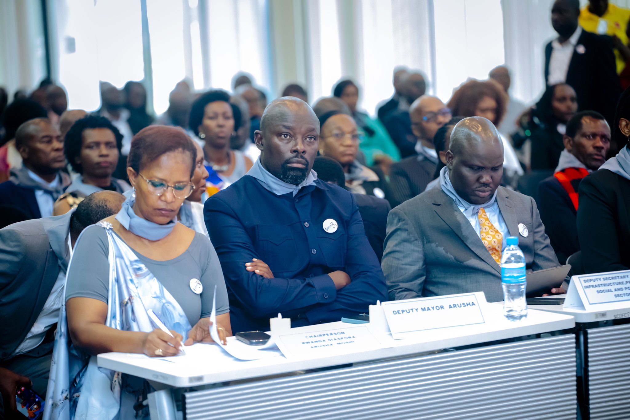 Participants follow the proceedings at an EAC commemoration event held at the EAC headquarters in Arusha.