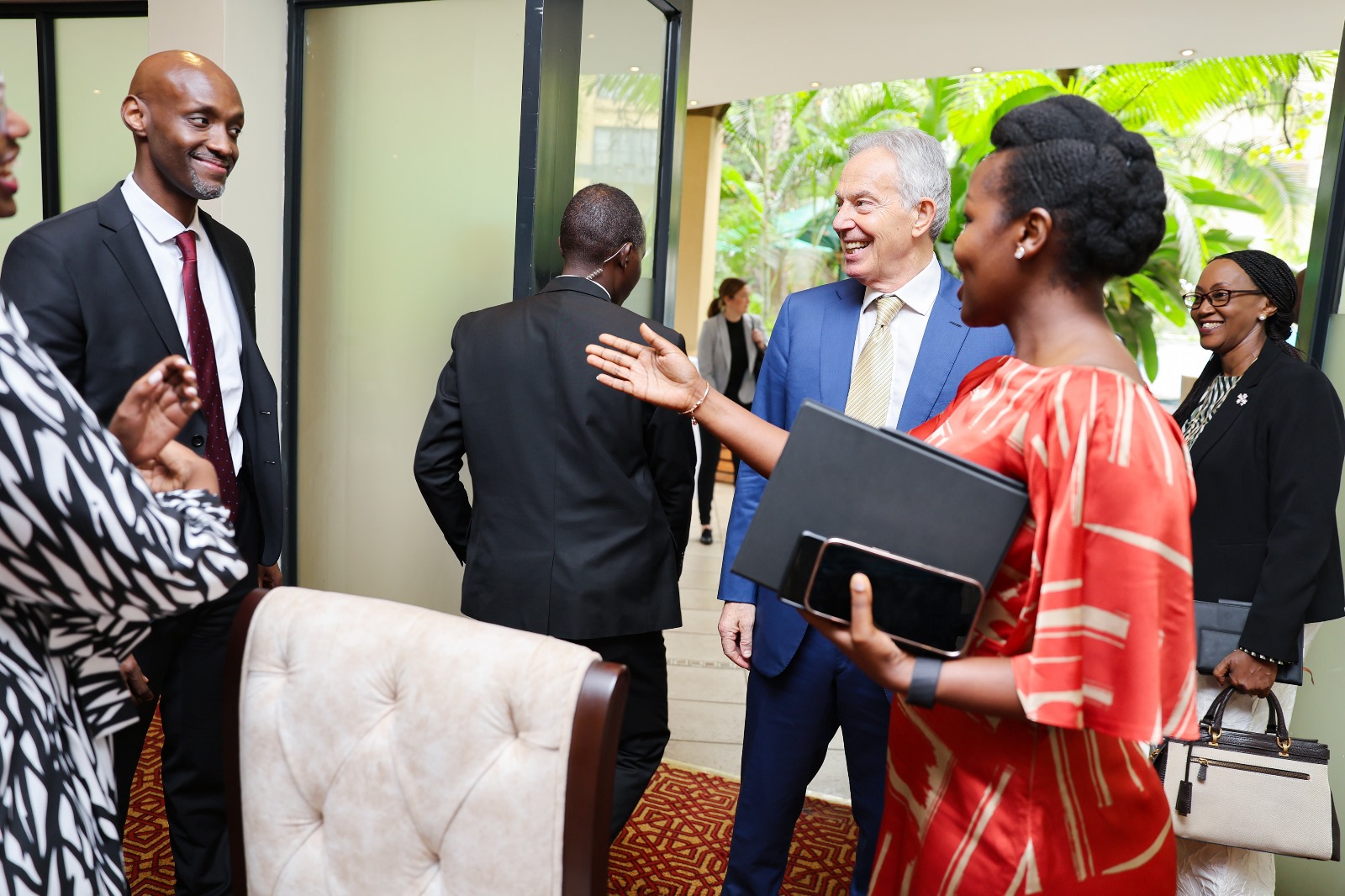 Rwanda Development Board (RDB) CEO Jean Guy Afrika (in a black suit) attended the talks.