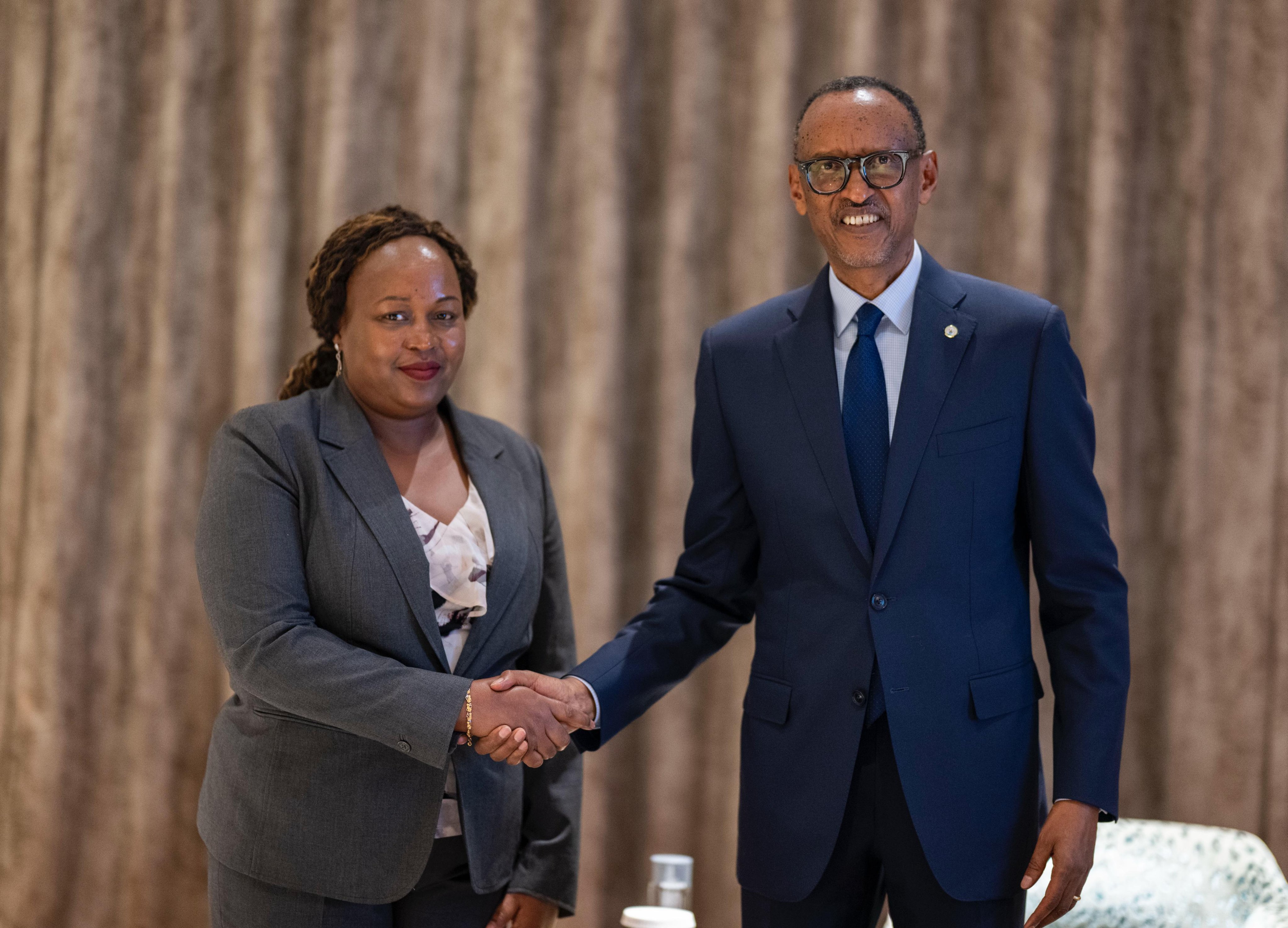 President Paul Kagame met with the Secretary-General of the East African Community (EAC), Veronica Mueni Nduva, on the sidelines of the Global AI Summit in Kigali.