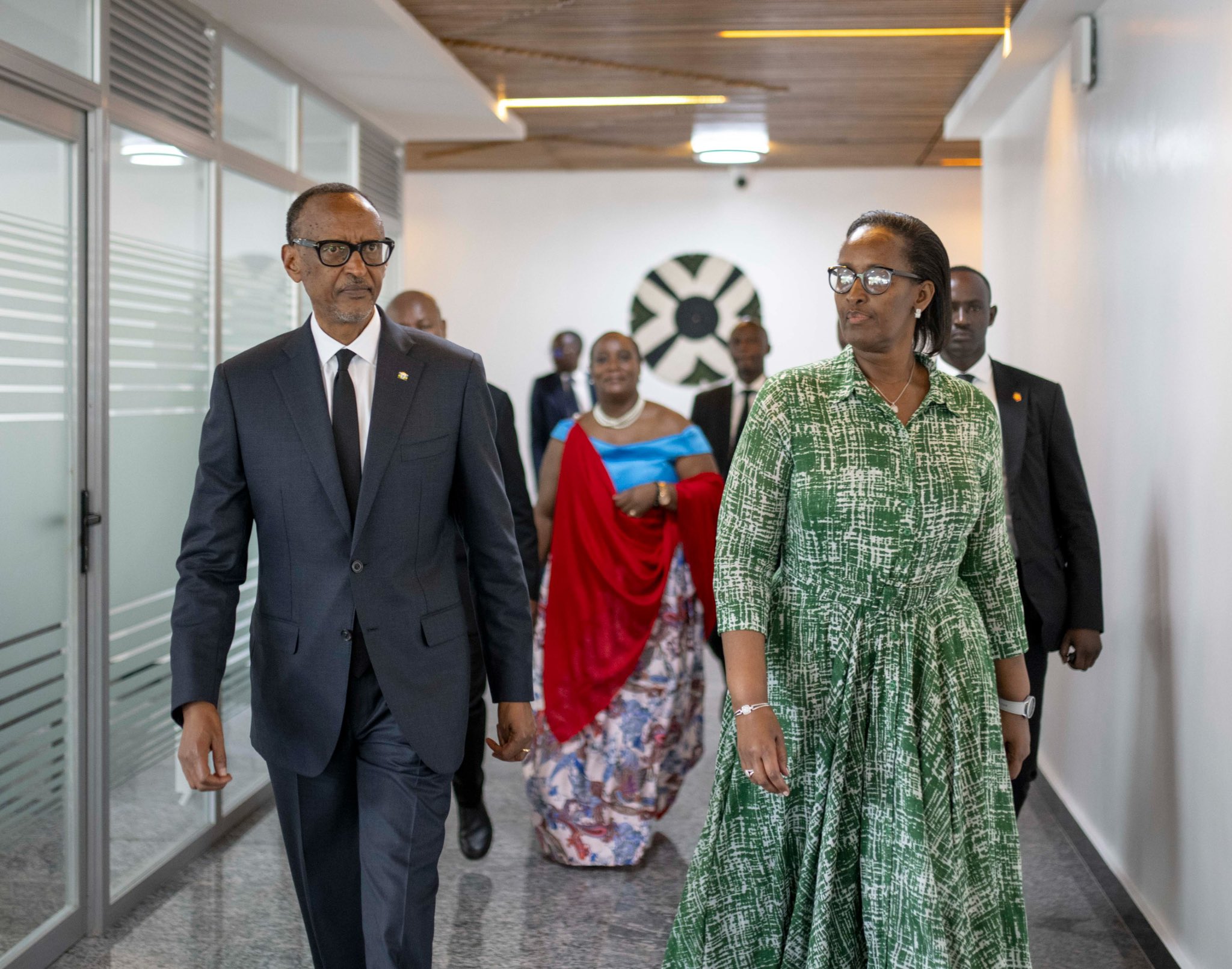 President Paul Kagame was accompanied to the NEC offices by First Lady Jeannette Kagame, RPF Vice-Chairperson, RPF Secretary-General, and RPF commissioners.