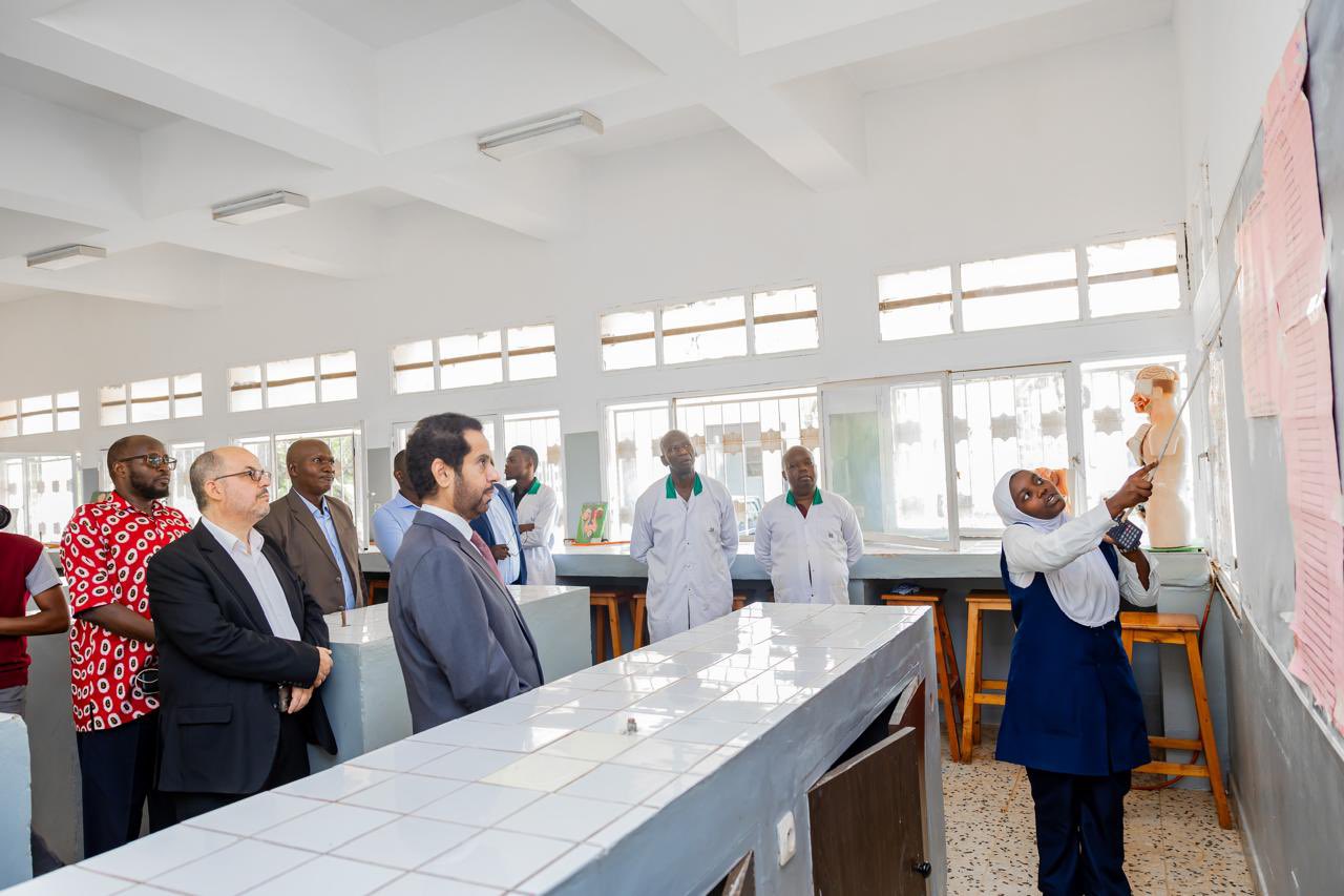 His Excellency Hazza Al Qahtani, the UAE Ambassador to Rwanda, during a presentation by a student at the Secondary School for Sciences at the Islamic Cultural Center in Kigali.