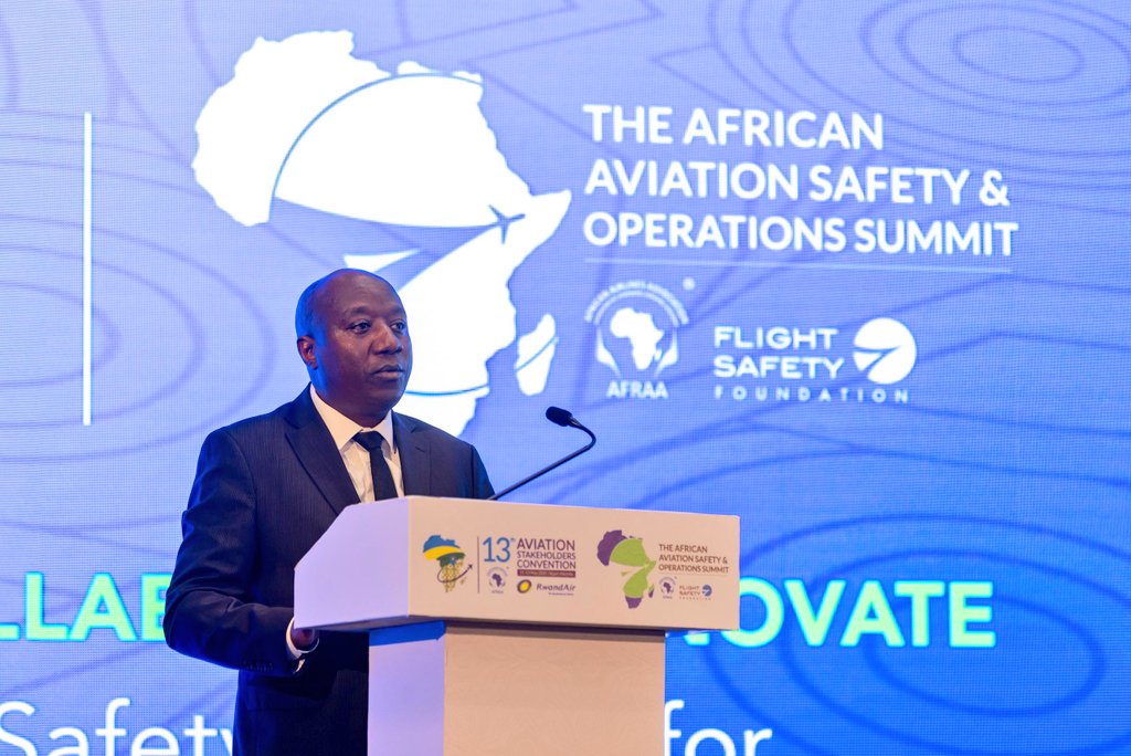 Dr. Ngirente appealed for regional collaboration during the official opening of the 13th Aviation Stakeholders Convention at the Kigali Convention Centre on Monday, May 12, 2025.