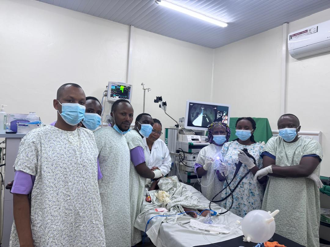 The team of CHUK medics who successfully removed a coin stuck in an 18-month-old child's stomach for one month.