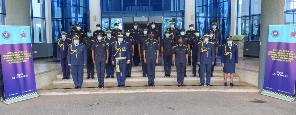 Representatives from Rwanda, Lesotho Police institutions in a group photo after signing cooperation pact.