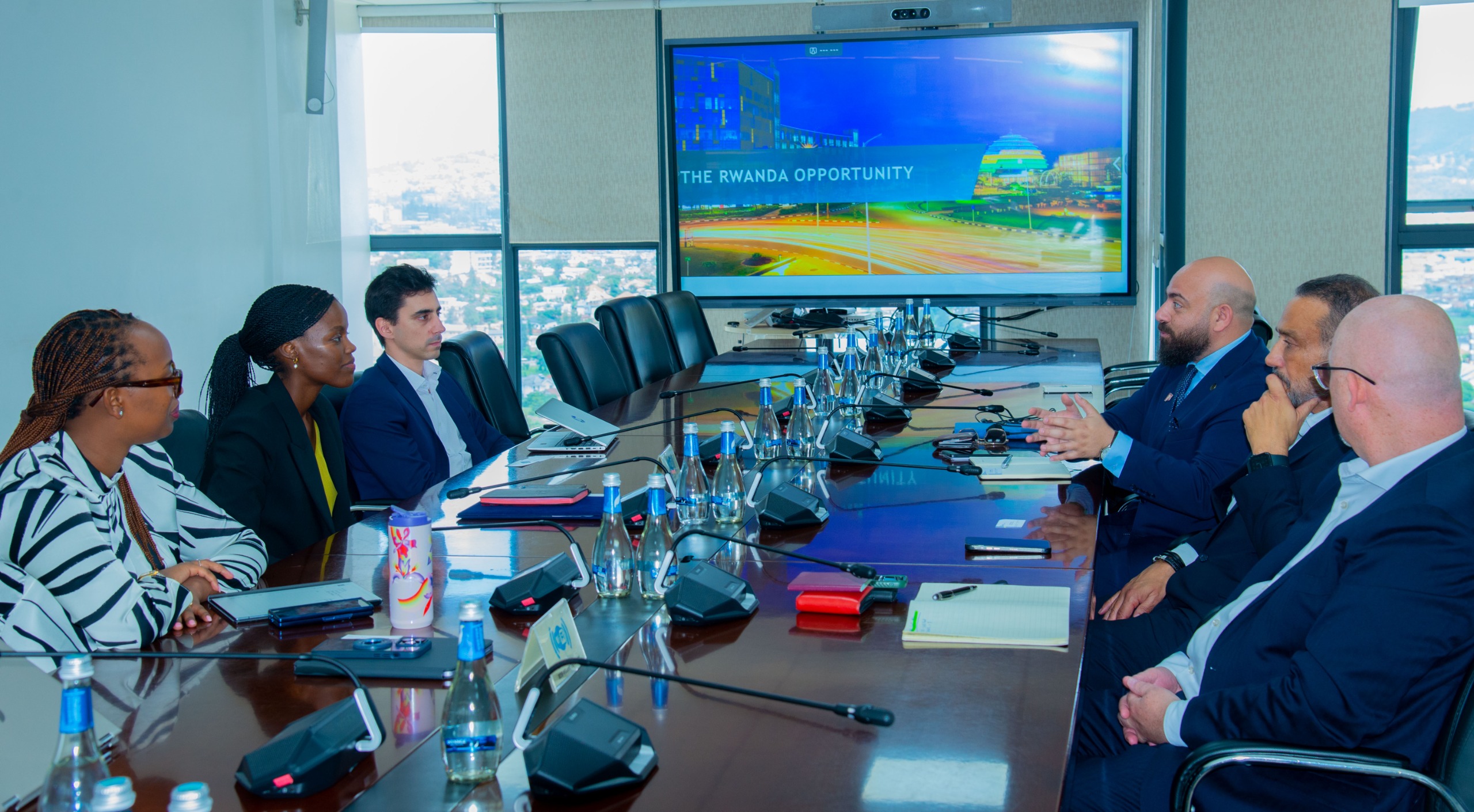 The delegation, led by Dr. Imad Al-Khoury, CEO of AQI, met with Rwanda Development Board (RDB) Deputy CEO Juliana Muganza on Monday.