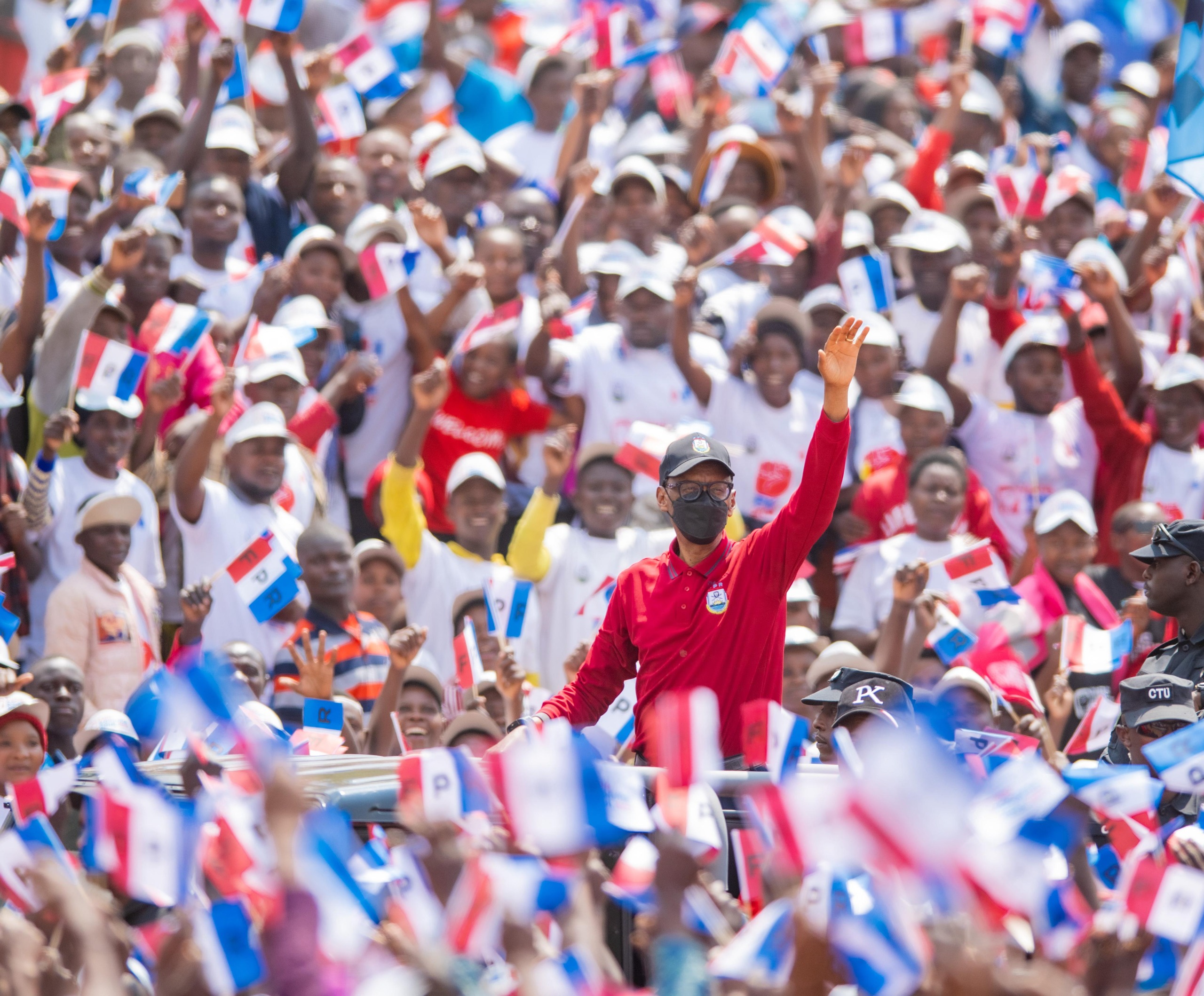 Hundreds of thousands of supporters gathered with great morale and joy praising President Kagame for social development activities put in place by his government.