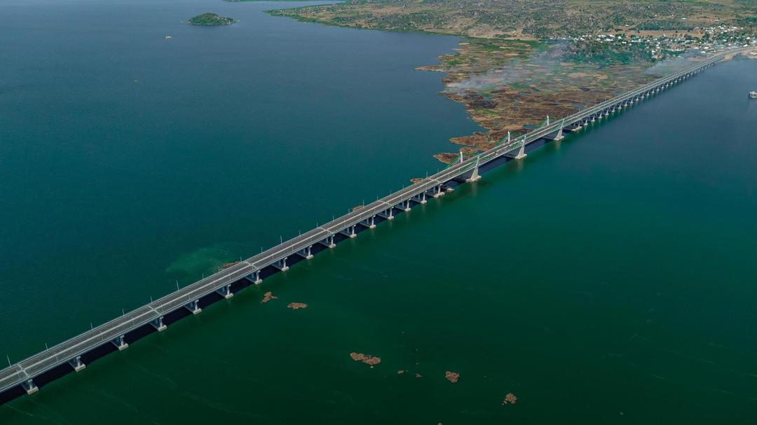 The bridge includes a 1.66-kilometre connecting road, designed to ease transport across a region long dependent on ferries.