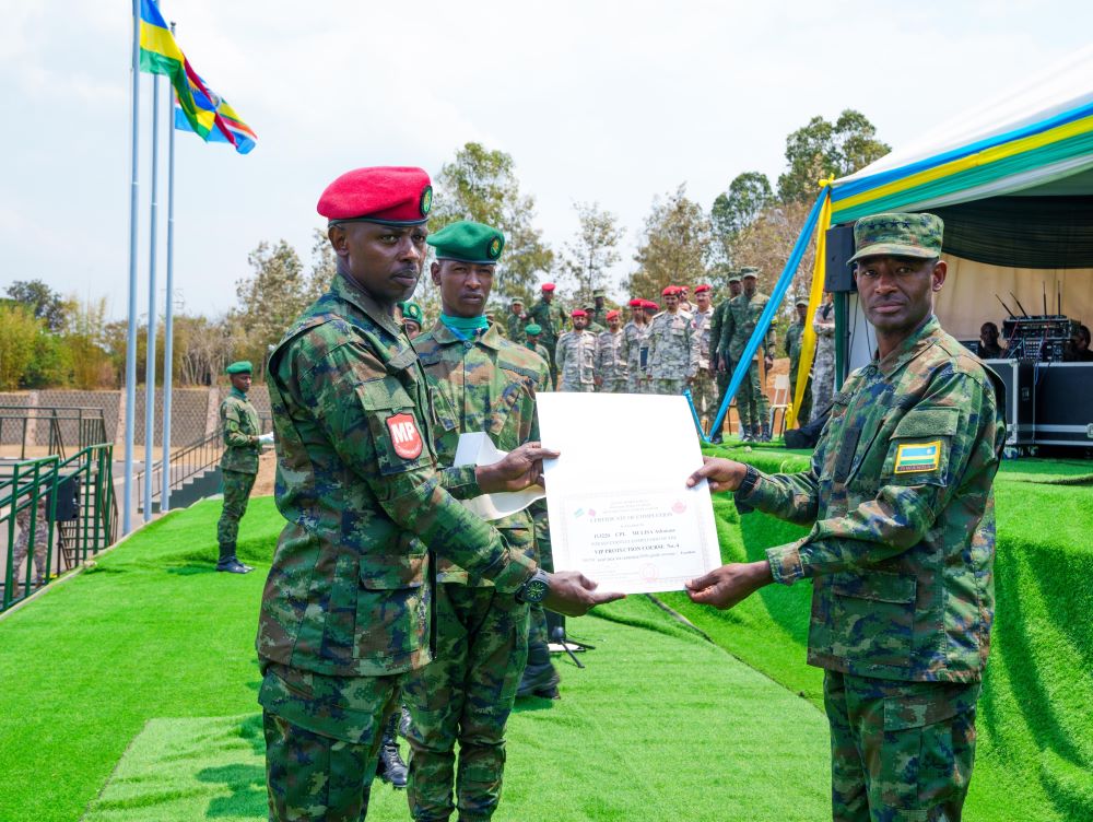 The pass-out ceremony was presided over by RDF Chief of Defence Staff Gen MK Mubarakh.