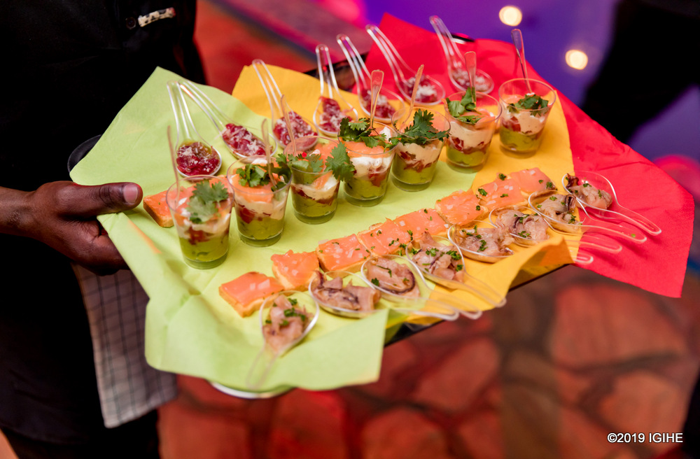 They also had hors d'oeuvres to accompany their champagne