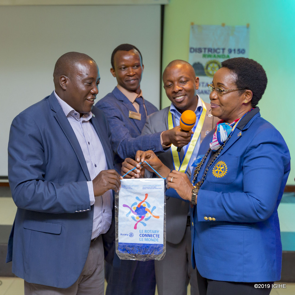 Governor, Jean Marie Vianney Gatabazi who enlisted as a member of Rotary Club Musanze