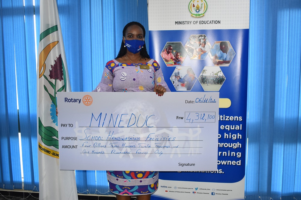 The President of Rotary Club in Rwanda, Rugera Jeannette, said the donations raised by the Rotary Club are in line with continued promotion of hygiene.