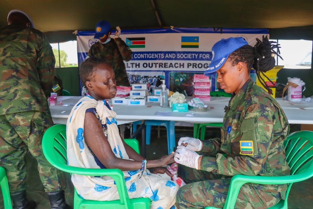 Rwandan contingents serving under the United Nations Mission in South Sudan (Rwanbatt3, Rwanbatt1, Rwanda Aviation Unit, and Rwanda Formed Police Unit) offered medical services to over 500 residents of Amadi village, located on the outskirts of the capital city, Juba.
