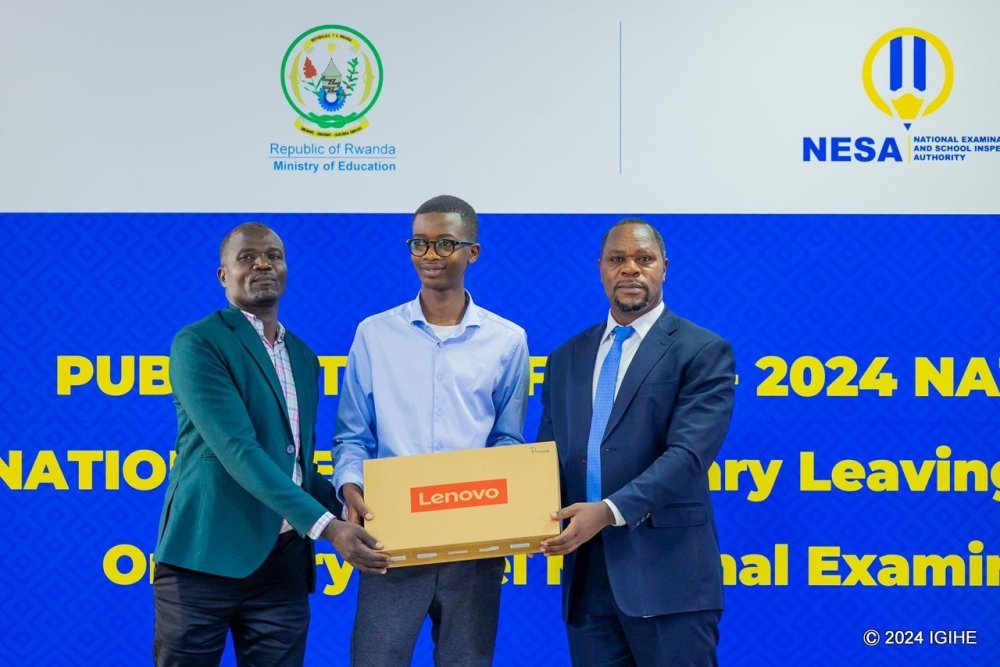 Each of the top performers received a laptop and had their tuition for the entire year covered by Umwarimu SACCO.