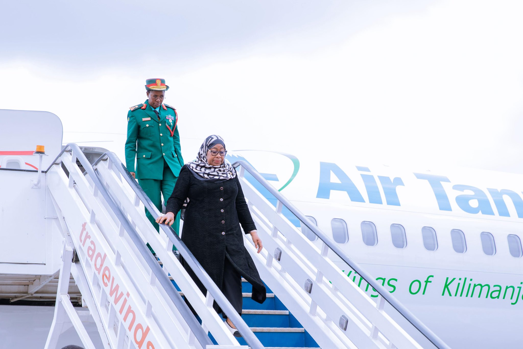 President Samia Suluhu of Tanzania arrived in Nairobi on Tuesday morning.