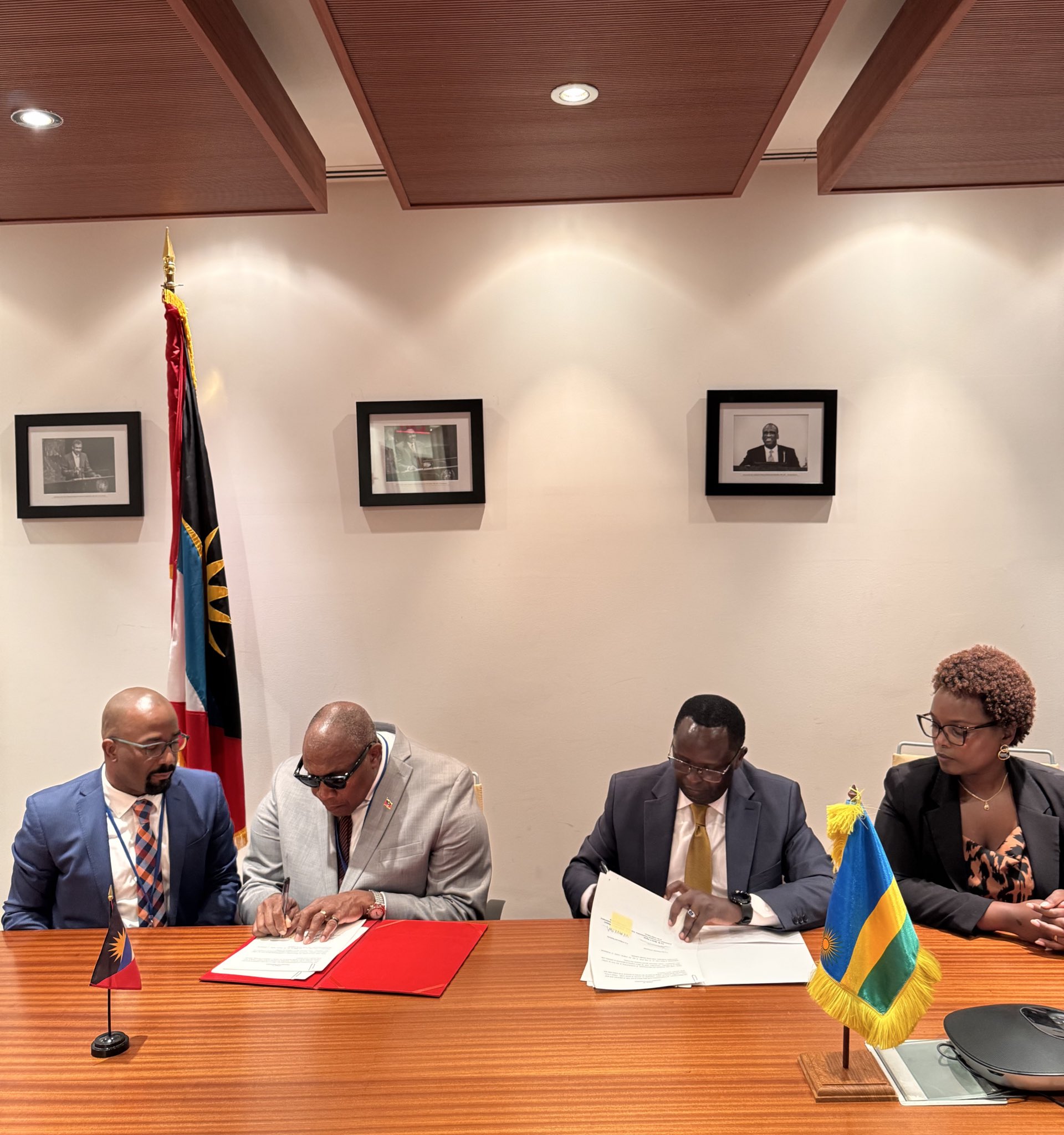 Rwanda’s Permanent Representative to the United Nations, Ambassador Martin Ngoga, and Antigua and Barbuda’s Permanent Representative, Ambassador Walton Webson, signed the agreements on behalf of their respective countries.