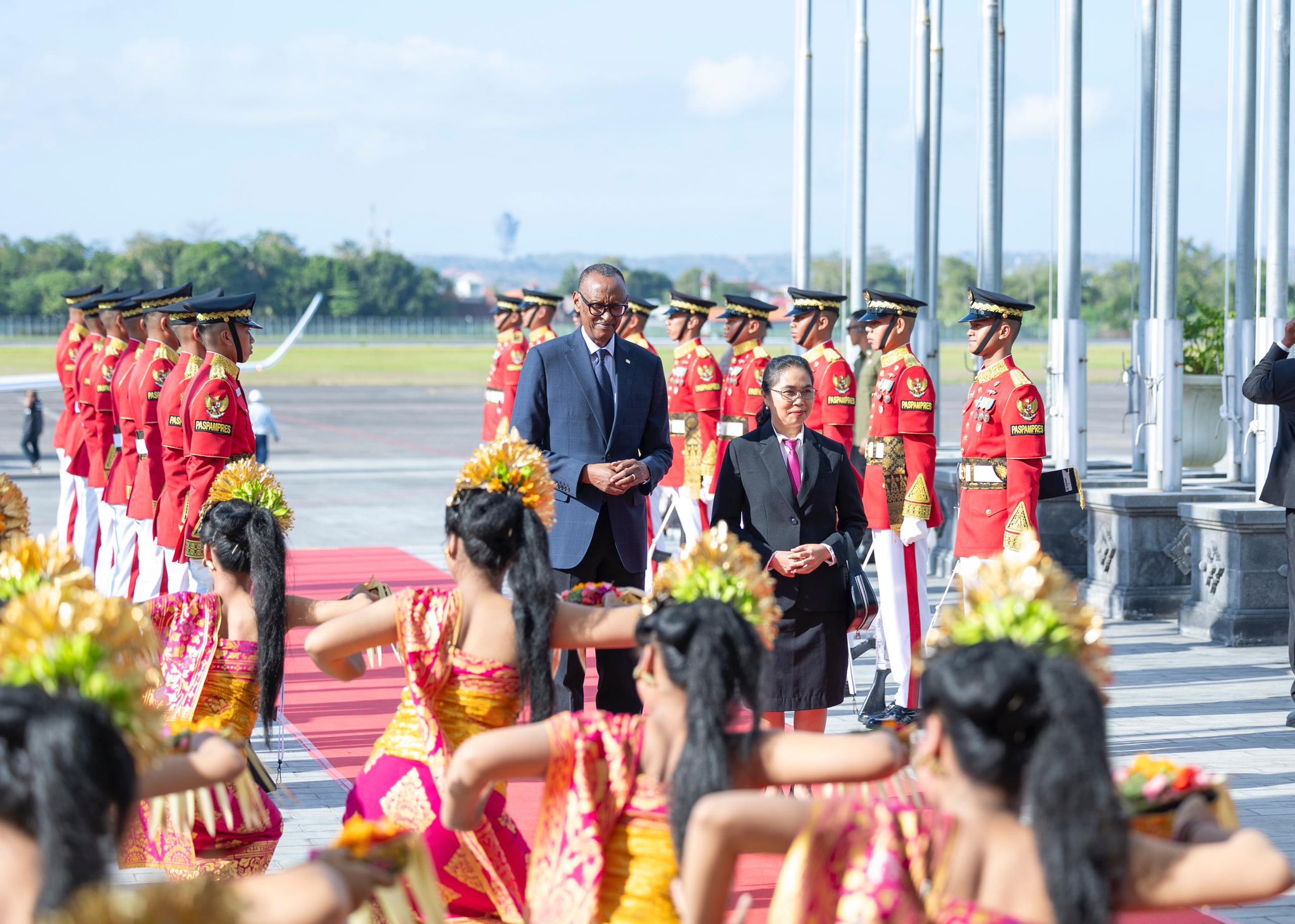 President Paul Kagame arrived in Bali, Indonesia on Sunday morning.
