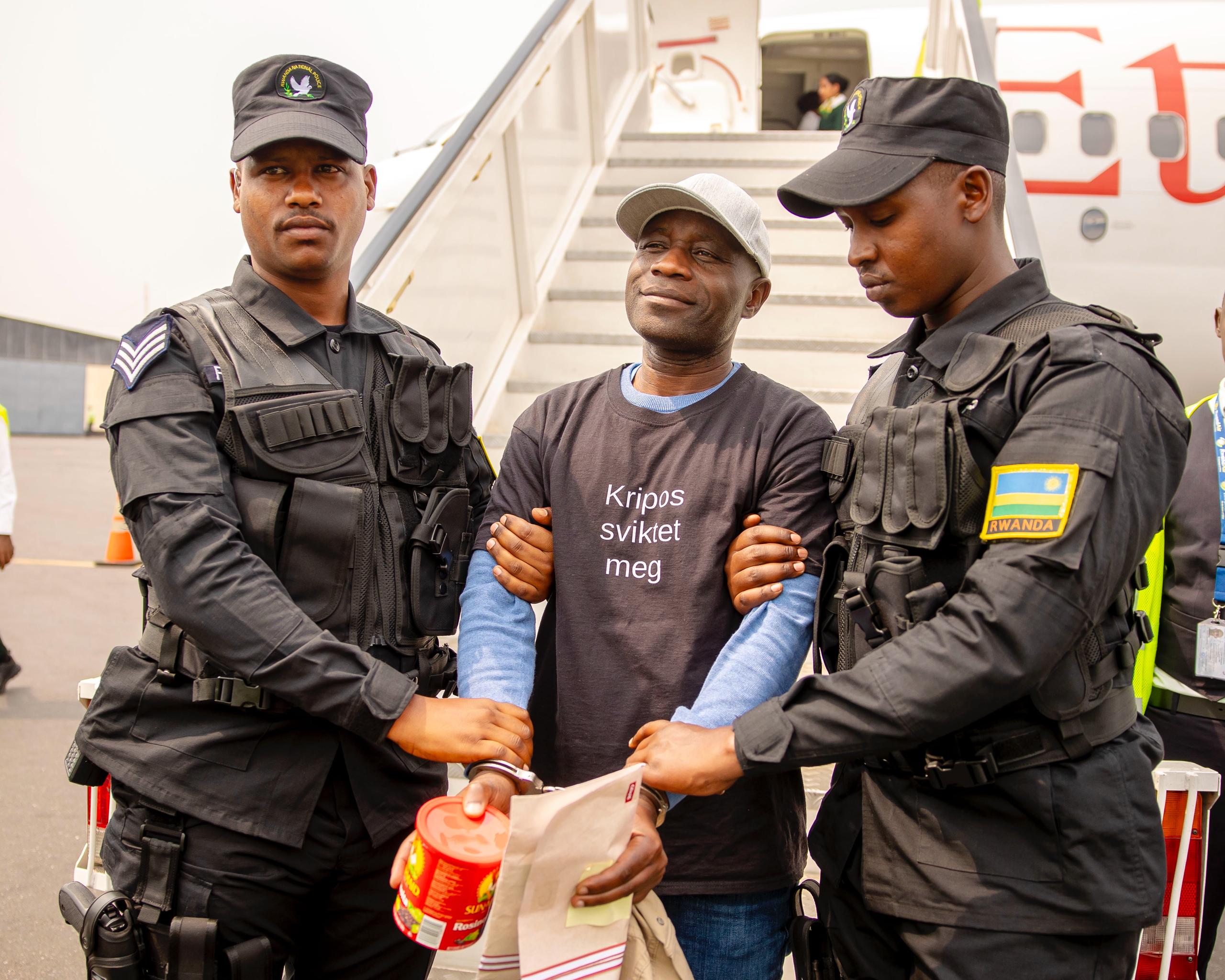 Francois Gasana, 53, was received and subsequently arrested at Kigali International Airport on Friday morning.