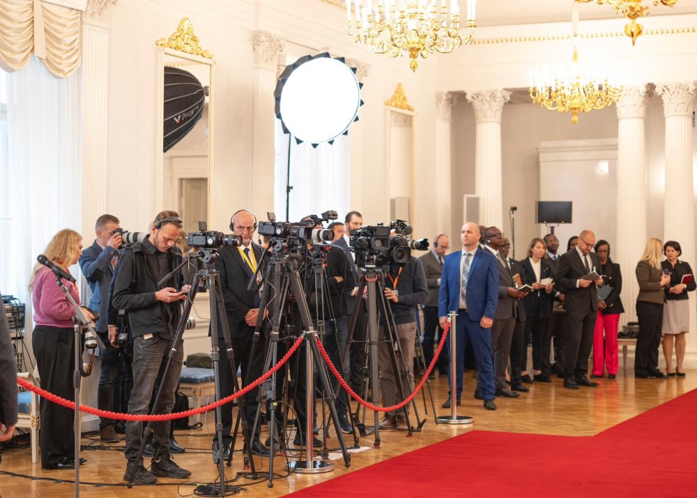 The press conference was held in Riga, the capital of Latvia. 