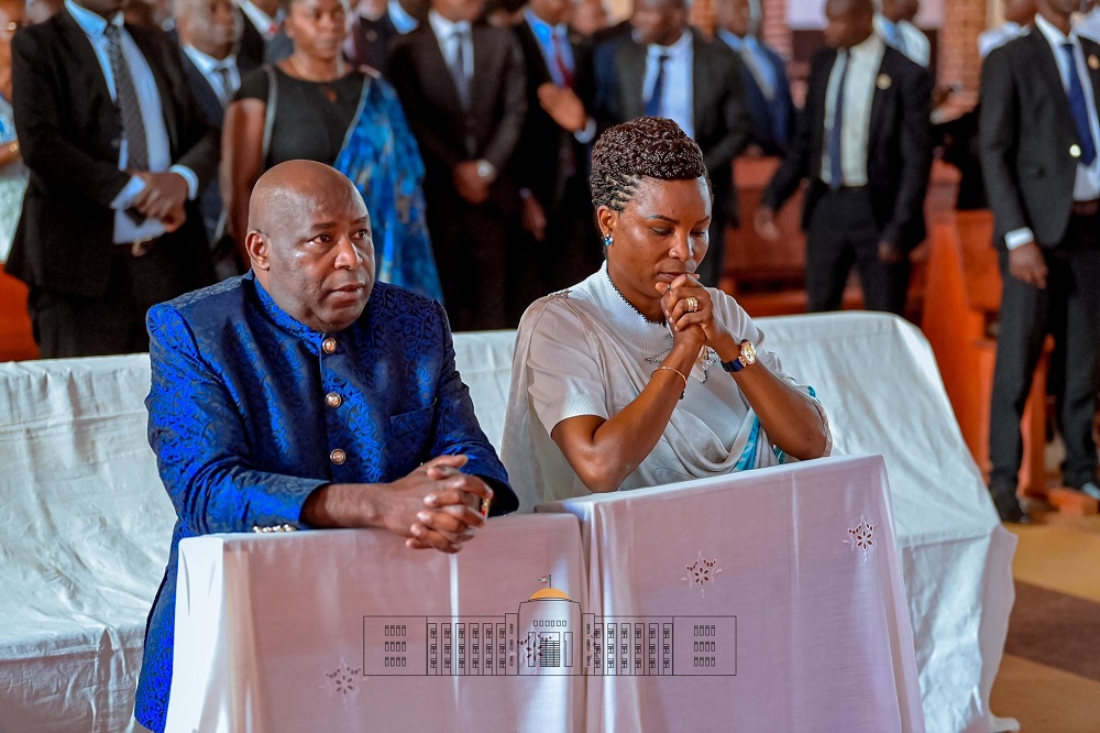 President Ndayishimiye was accompanied by his wife.