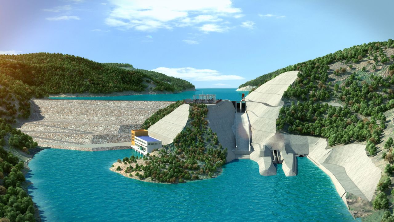 Photo illustration of the new lake to be created by the Nyabarongo multipurpose dam.