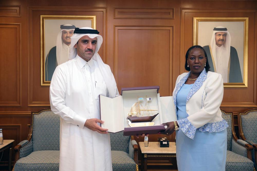 Hamad Bin Nasser Al-Misnad and the Chief Ombudsman of Rwanda  after signing  the MoU. 