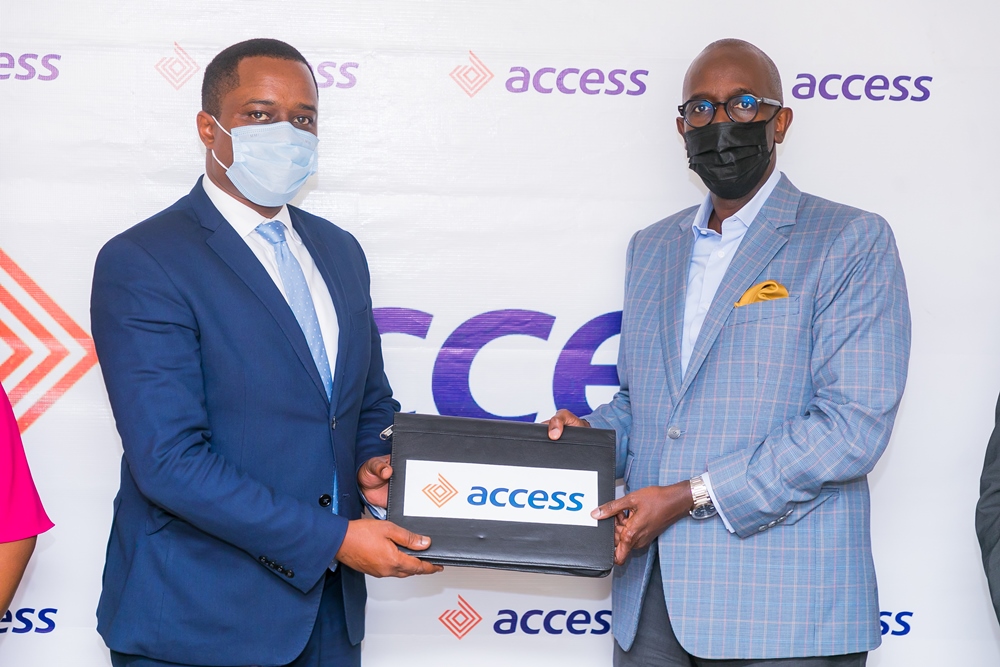 Byishimo (left) succeeds Jean-Claude Karayenzi (right) who has been deployed to the Access Bank Group.