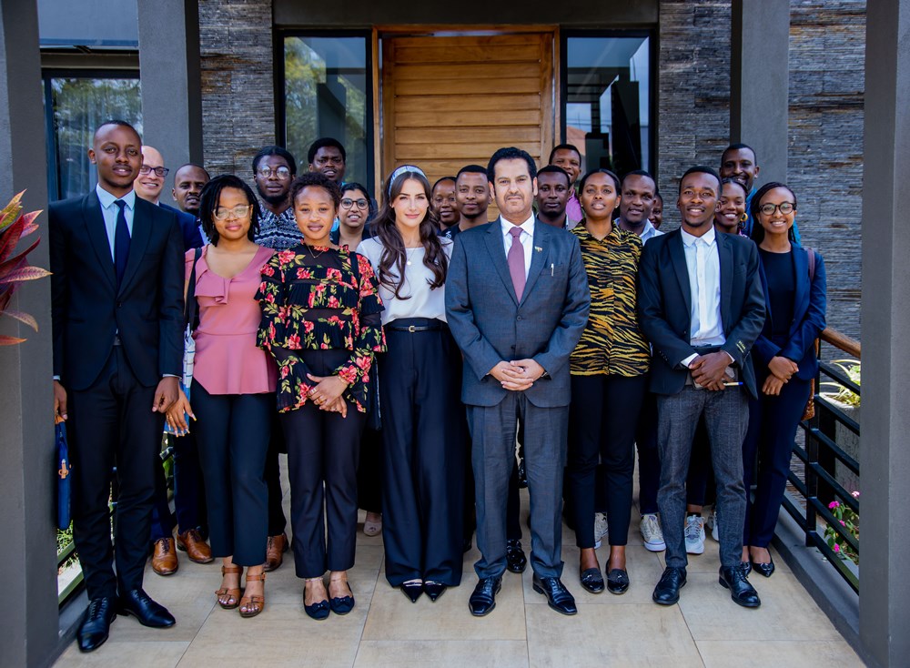 Participants of the climate consultation in a group photo with UAE Ambassador in Rwanda.