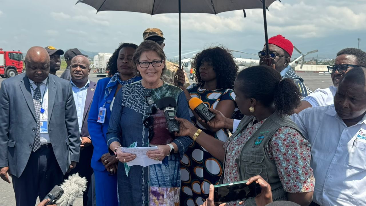 Vivian van de Perre, interim head of the United Nations Organization Stabilization Mission in the Democratic Republic of the Congo (MONUSCO), landed in Goma on Thursday, February 12, 2026.