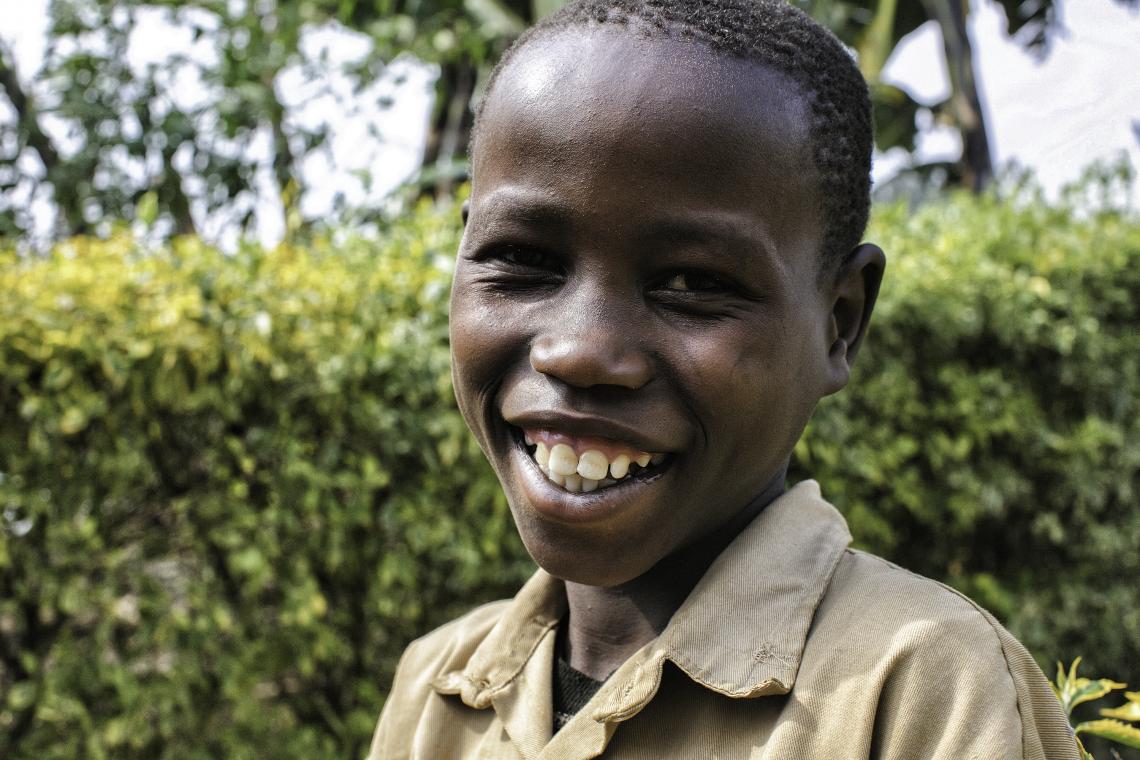 12-year-old Habinshuti Fabrice came to learn about Ebola at the UNICEF-supported road show in Nyamasheke District.