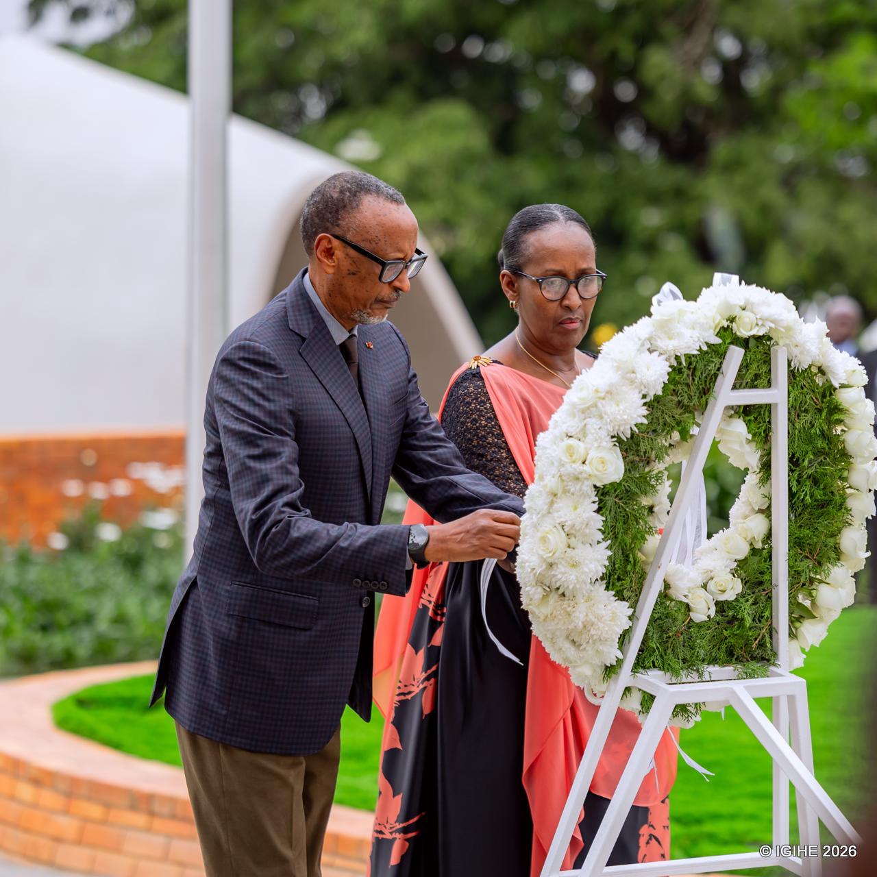 President Paul Kagame and First Lady Jeannette Kagame paid tribute to Rwanda’s heroes by laying wreaths at the National Heroes Memorial in Remera, Kigali City, on Sunday, February 1, 2026.