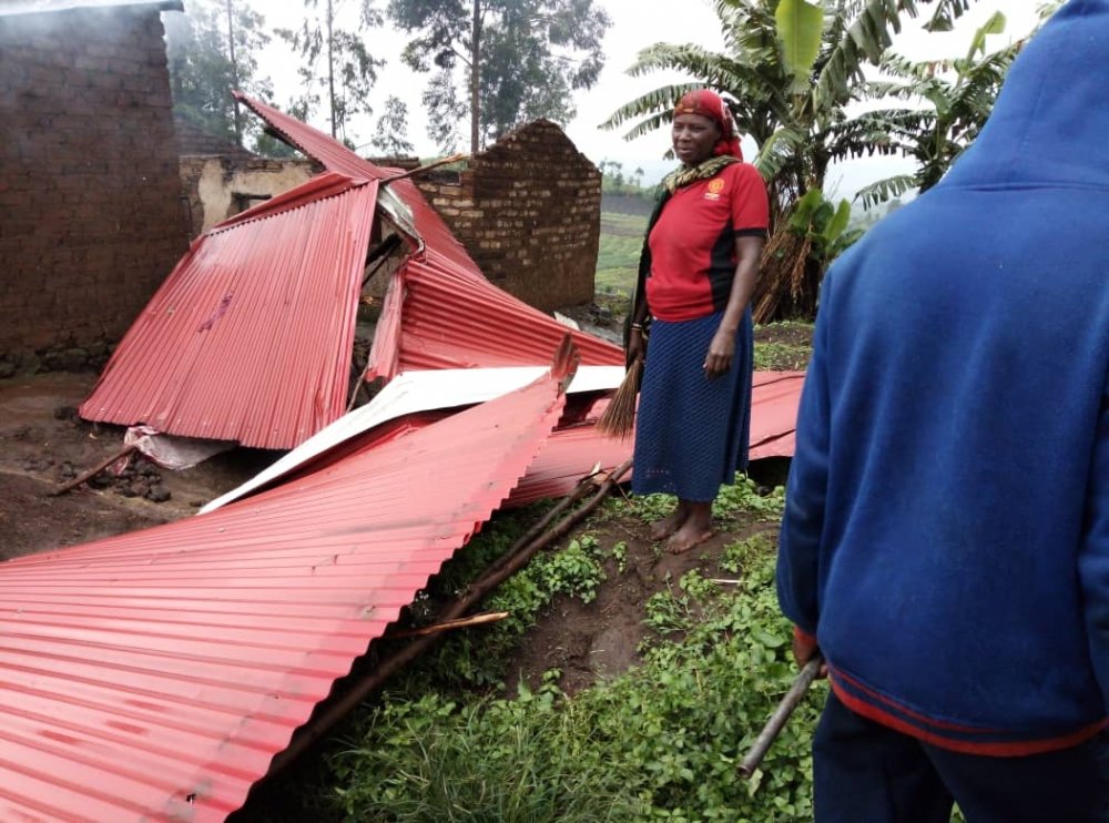The hailstorm also destroyed residents' houses.