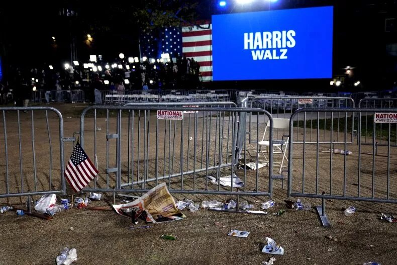 Supporters of Vice President Kamala Harris left what was meant to be an election night watch party for the Democratic presidential candidate as Donald Trump inched closer to victory on Wednesday.