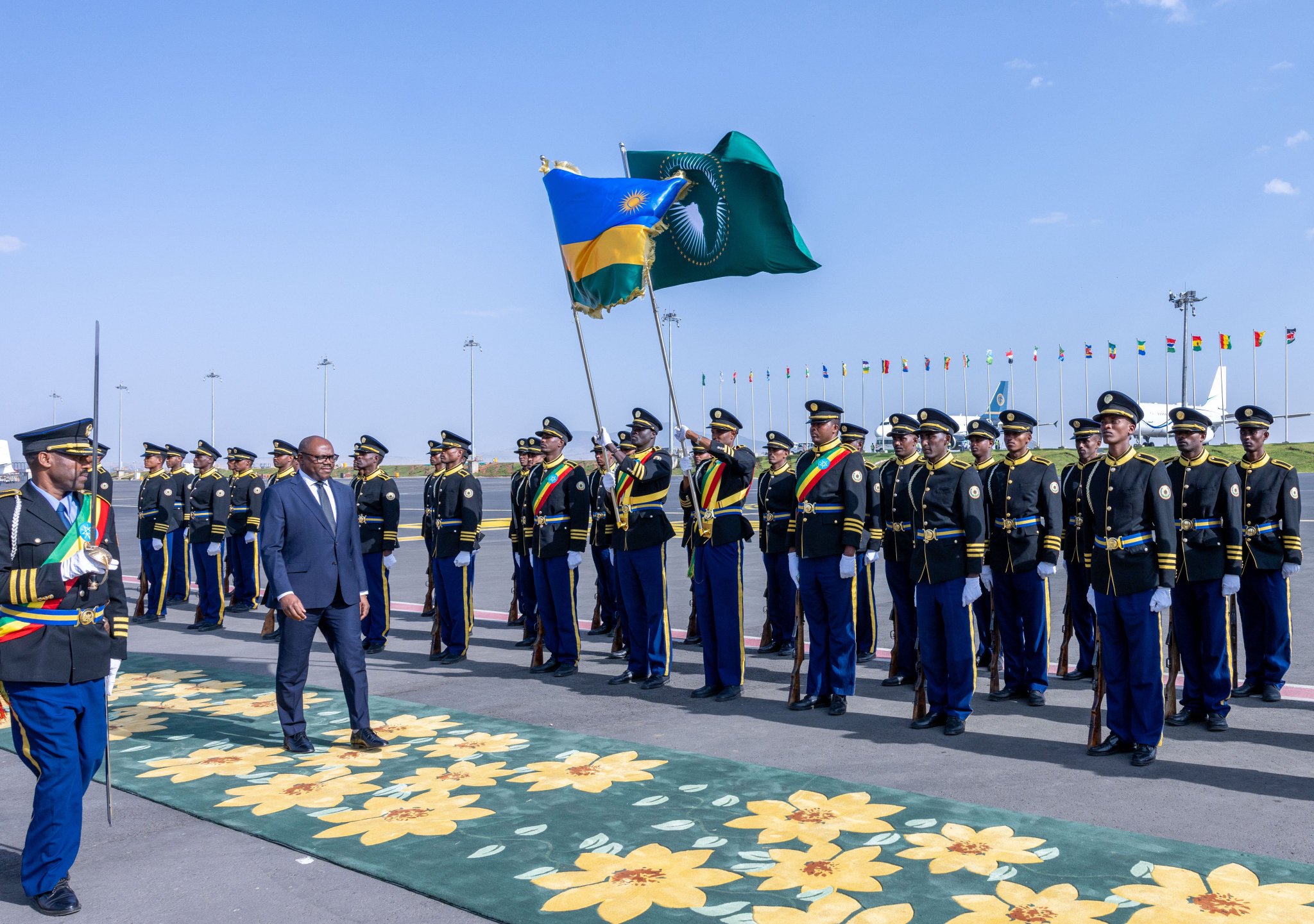 Prime Minister Justin Nsengiyumva arrived in Addis Ababa on Friday to represent President Paul Kagame at the 39th Ordinary Session of the Assembly of Heads of State and Government of the African Union.