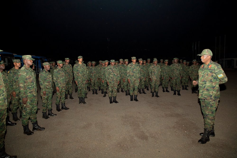 The Division Commander, Mechanized Division, Maj Gen Wilson Gumisiriza, briefed the departing contingent on behalf of the RDF leadership. 