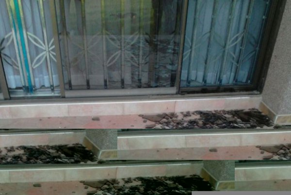 Broken glass after the Besigye’s house in Rukungiri District was vandalised last Saturday.