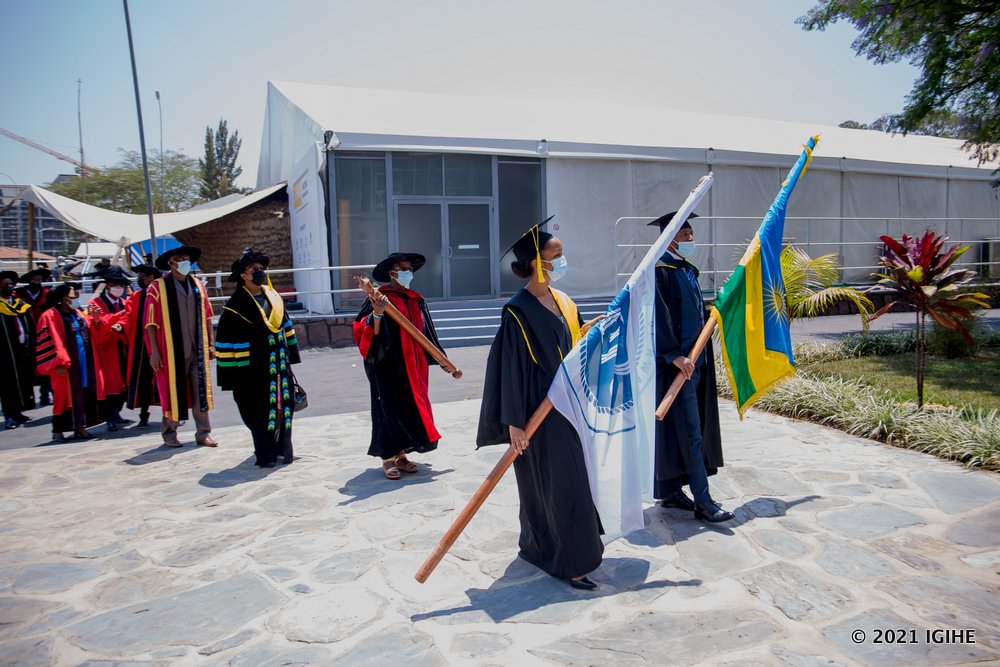 The graduation ceremony was held in a hybrid format.  
