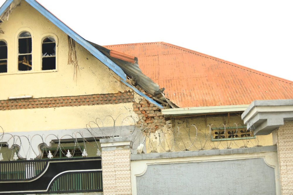 Bullets fired into Rwanda also damaged houses.