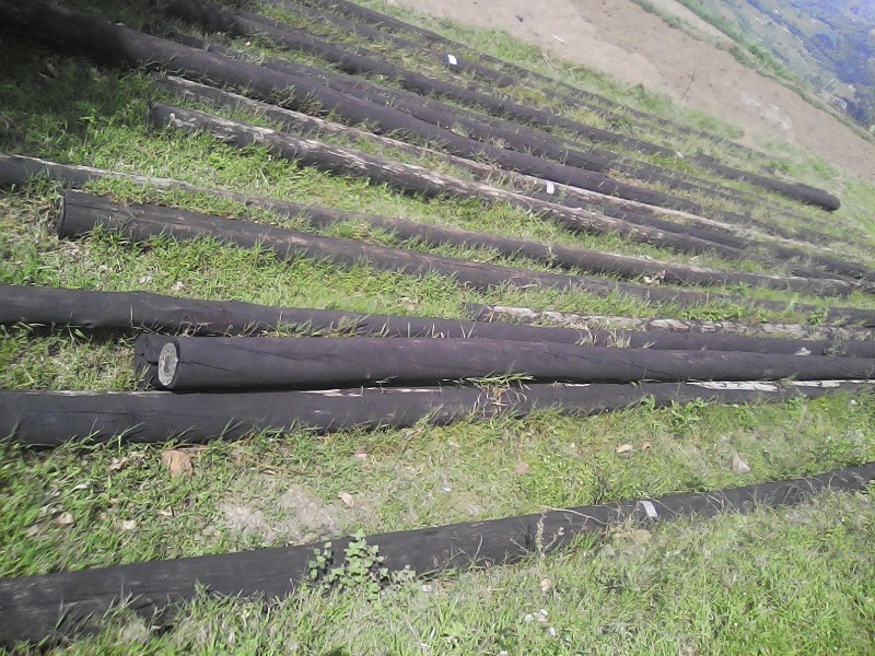 Residents say ,electricity poles have been laid alongside roads for three years