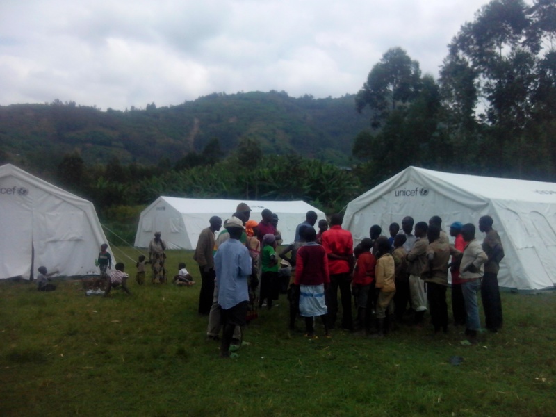 A camp where Gakenke lanslide victims are temporarily settled
