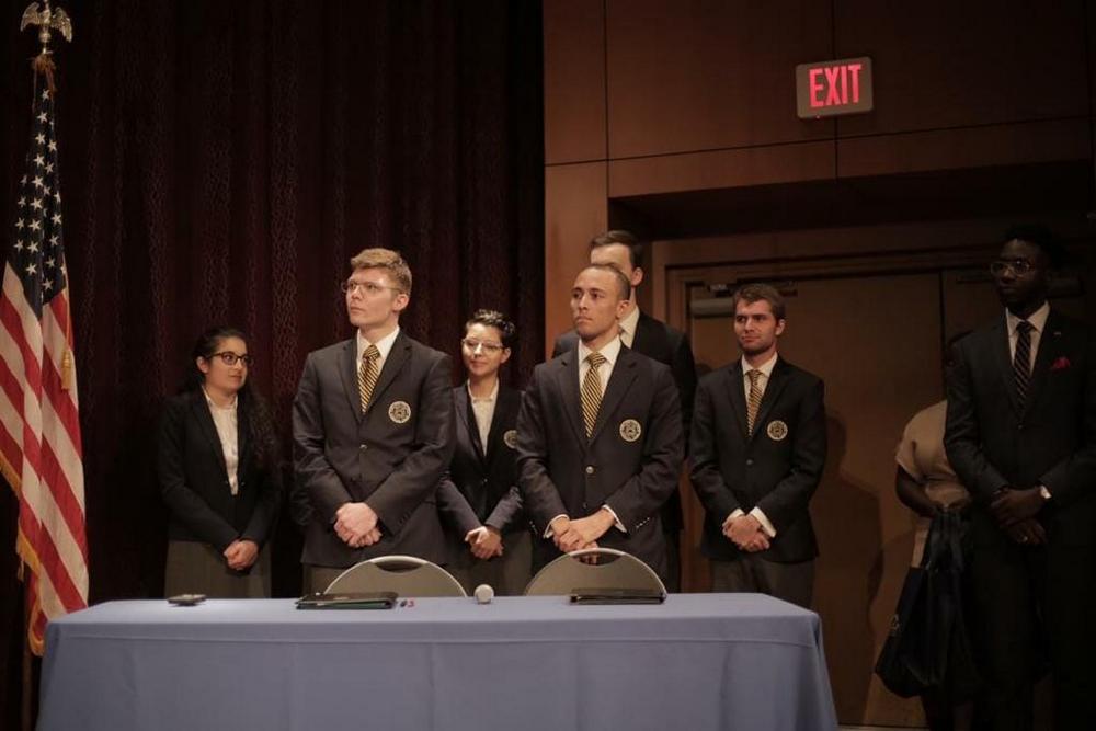The Rollins Cup is a prestigious trophy awarded to the winner of the annual "Great Debate", traditionally contested between the Rollins College debate team and a debating society from the international community.