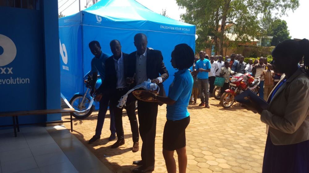 Officials during the launch of BBOXX Rwamagana shop