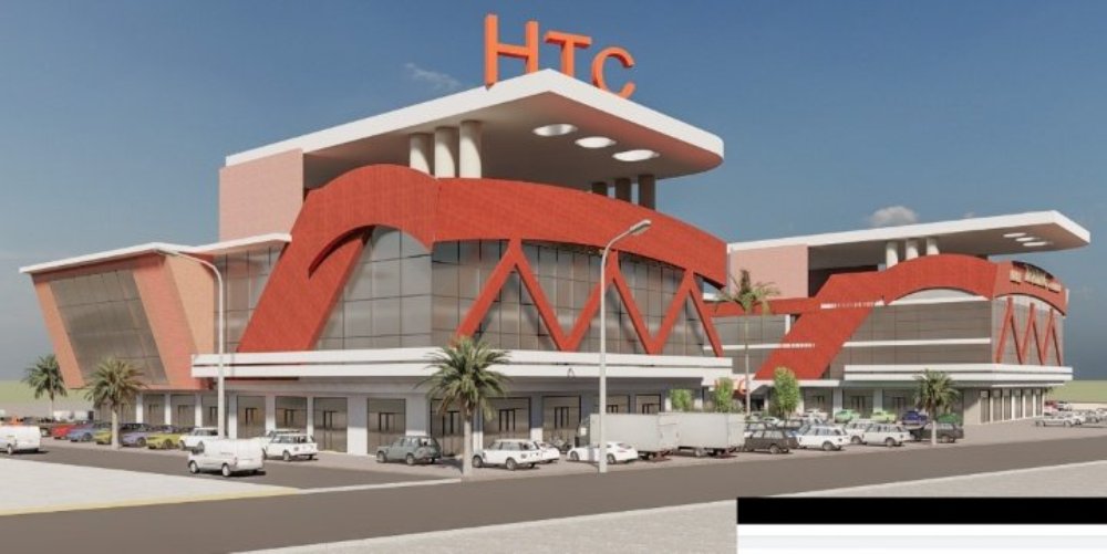 The artistic impression of the building to be erected.