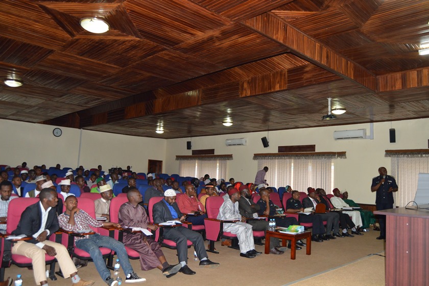 The Inspector General of Police (IGP) Emmanuel K. Gasana addressing Muslim youth leaders during the workshop.