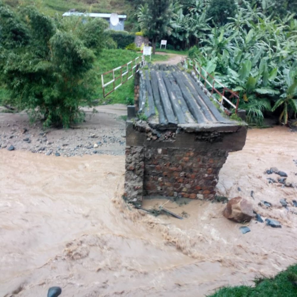 Nkora bridge connecting Mushonyi and Kigeyo sectors has been destroyed.