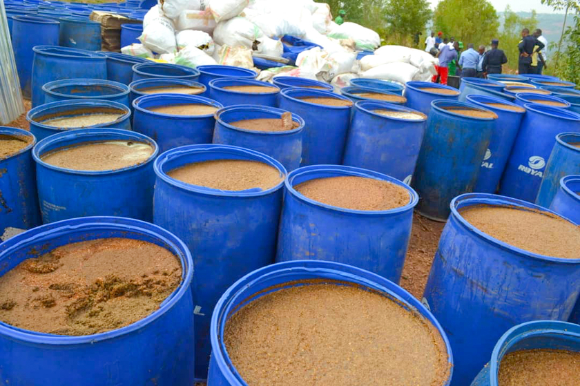 The poured substance was from a distillery owned by Bosco MUSIGWA, who was operating illegal distilleries called ‘Gubwaneza Munyarwanda.’