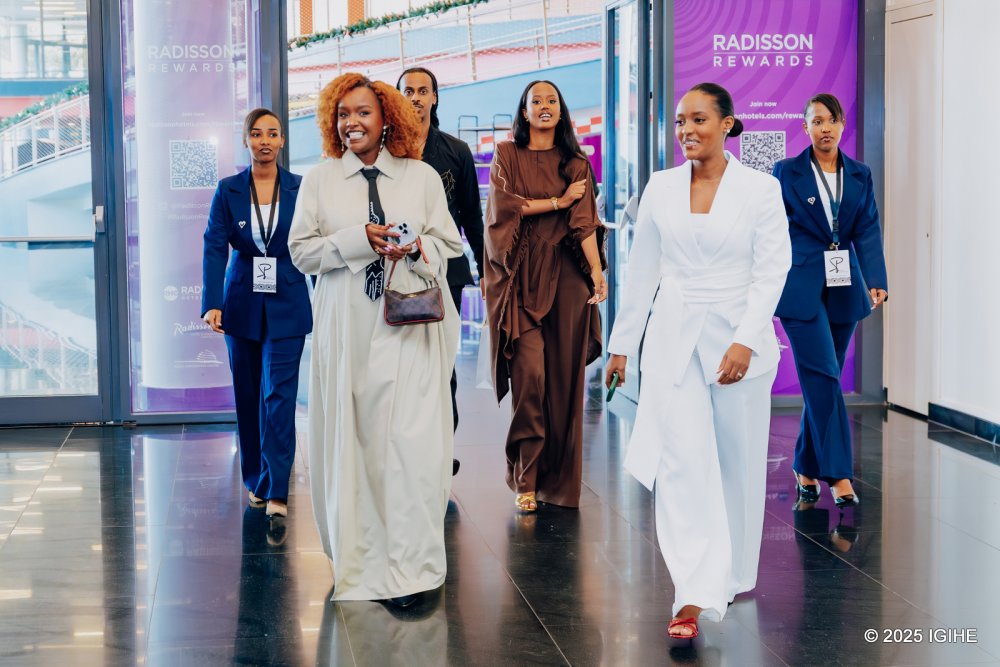 How Miss Nishimwe Naomie and her husband arrived at the Kigali Convention Centre.