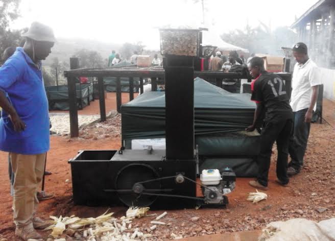One of maize drying machine donated to farmers yesterday