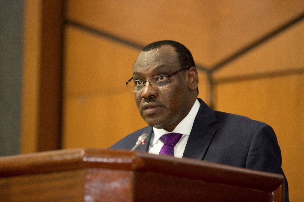 The Minister of Finance and Economic Planning ,Amb. Claver Gatete during the presentation of the 2017/2018 draft budget yesterday.